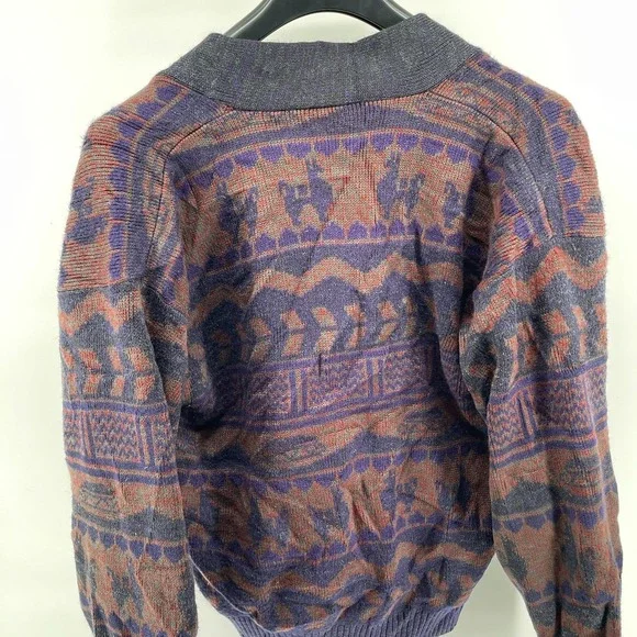 Tejidos Ruminahui Cardigan Sweater Mens XL Multicolor Wool Ecuadorian